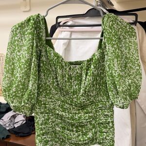 Abercrombie & Fitch Green and White Floral Blouse